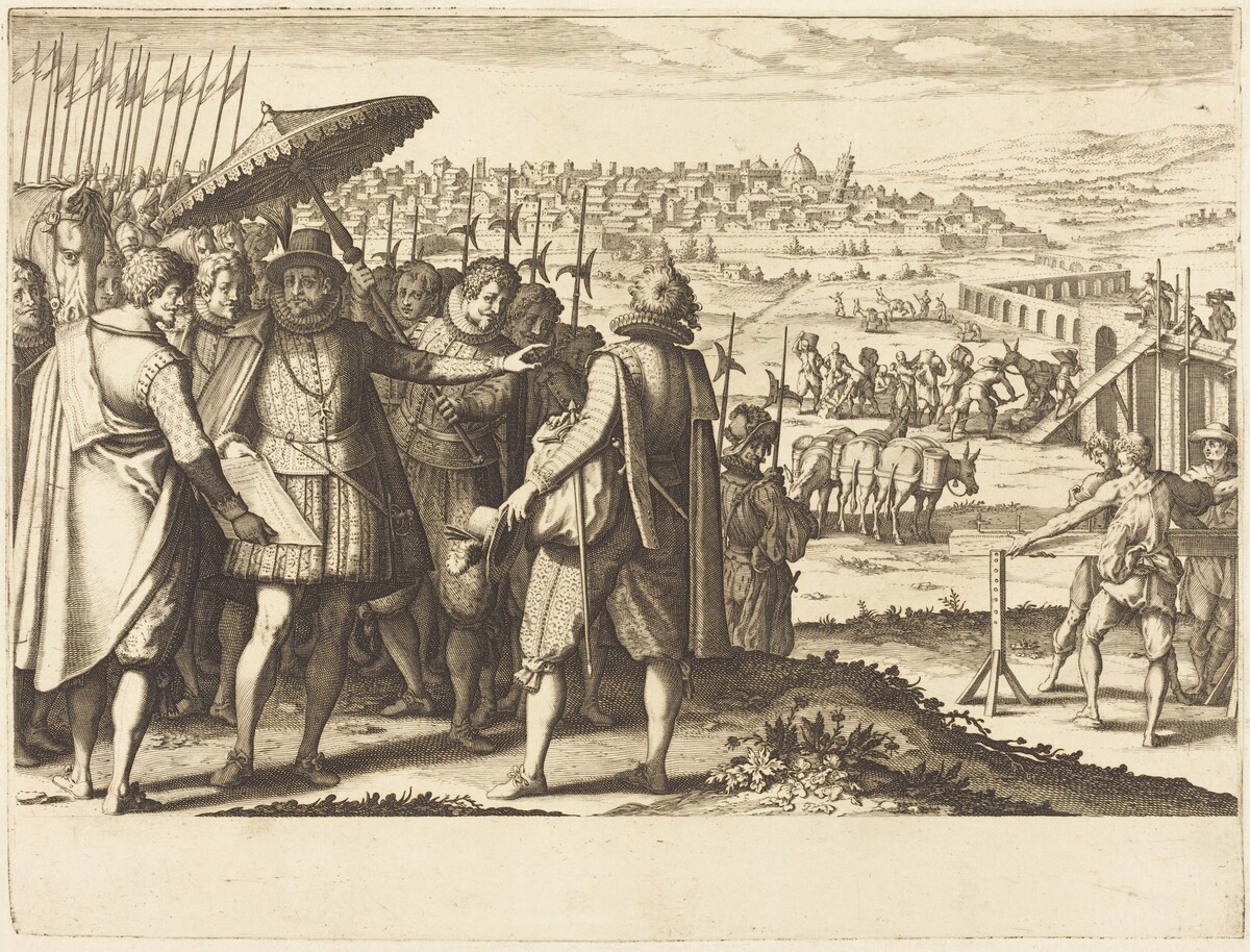 Restoration of the Aqueduct at Pisa by Jacques Callot