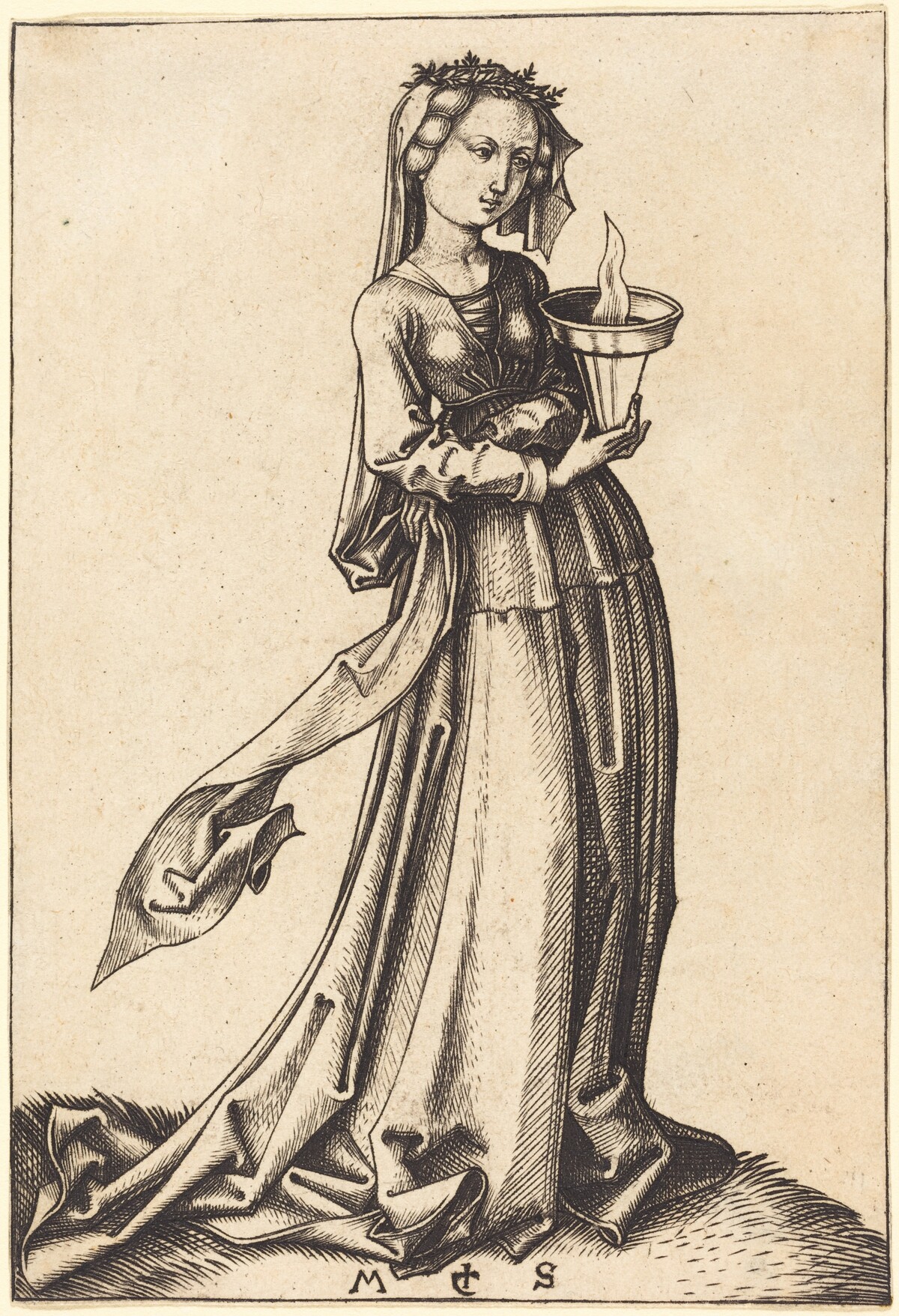 Fourth Wise Virgin by Martin Schongauer