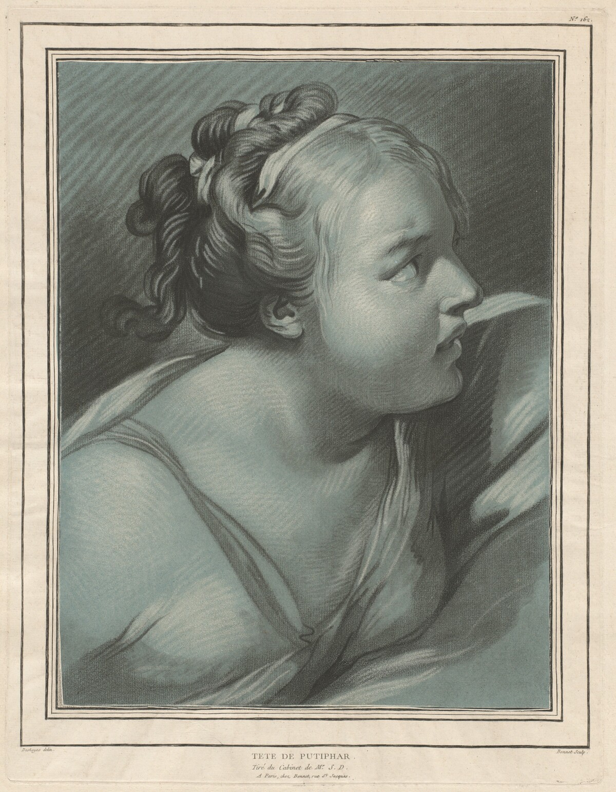Tête de Putiphar (Head of Potiphar's Wife) by Louis-Marin Bonnet, after Jean-Baptiste Deshays