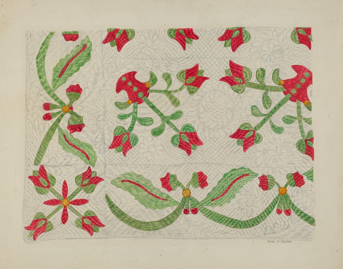 Quilt - Tulip Design by Ethel Dougan