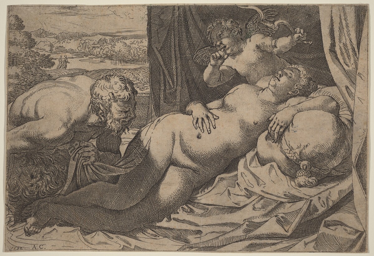 Venus and a Satyr by Annibale Carracci