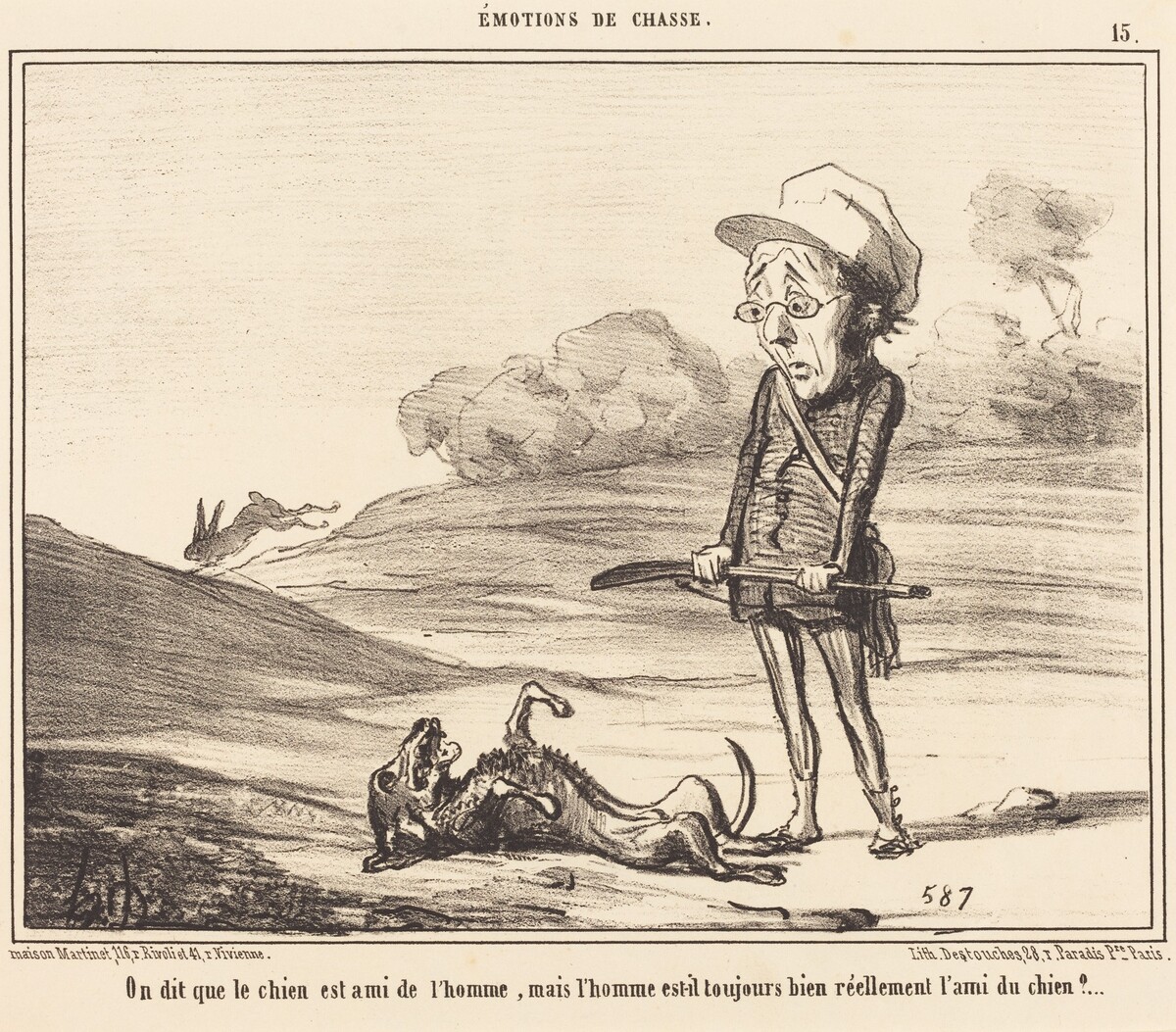 On dit que le chien est ami de l'homme... by Honoré Daumier