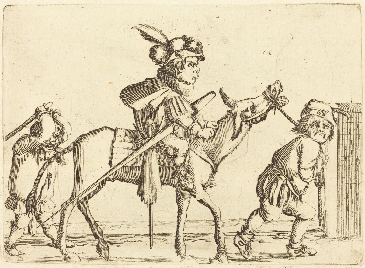 Dwarf Riding an Ass by Stefano Della Bella