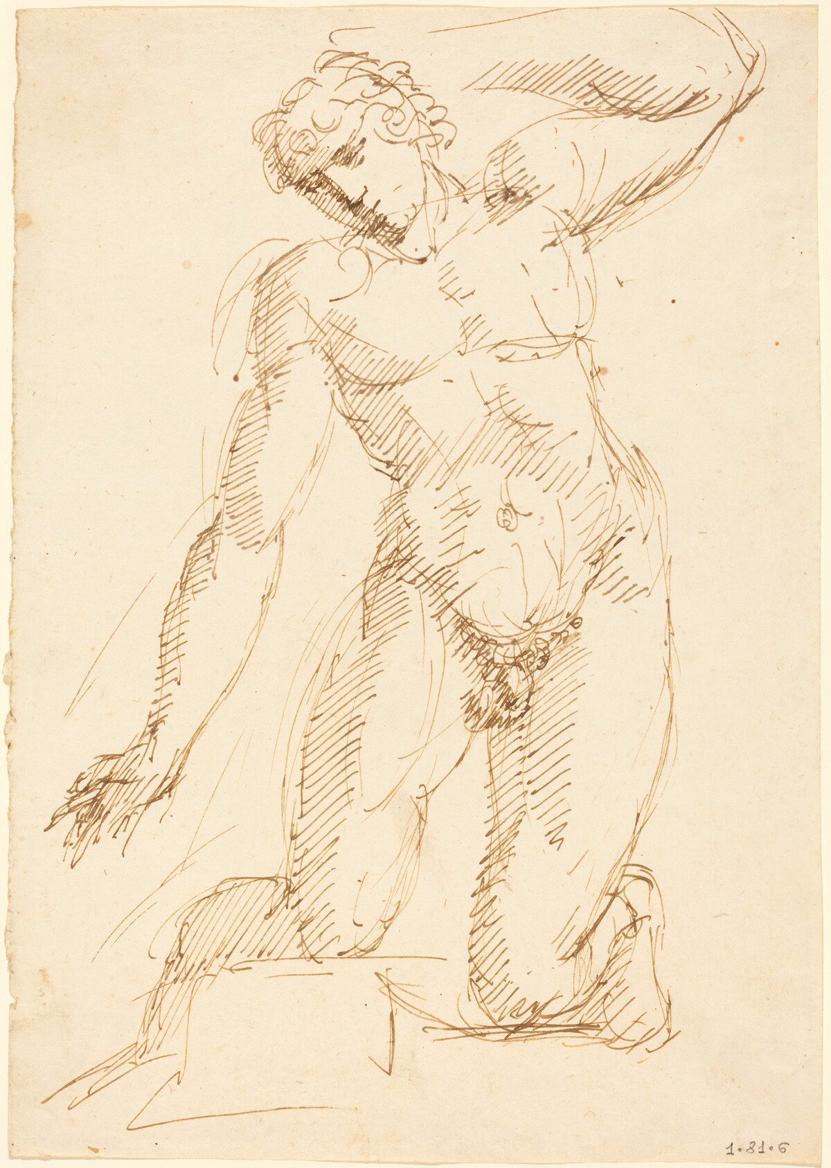 A Male Nude Kneeling by Pelagio Palagi