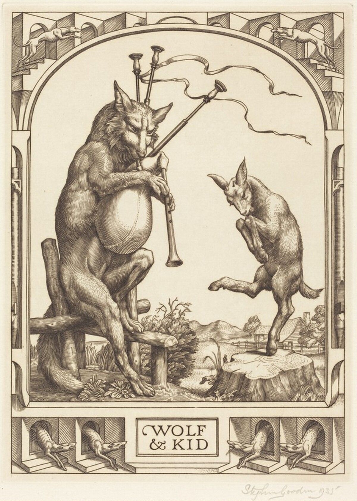 A Wolf and a Kid by Stephen Gooden