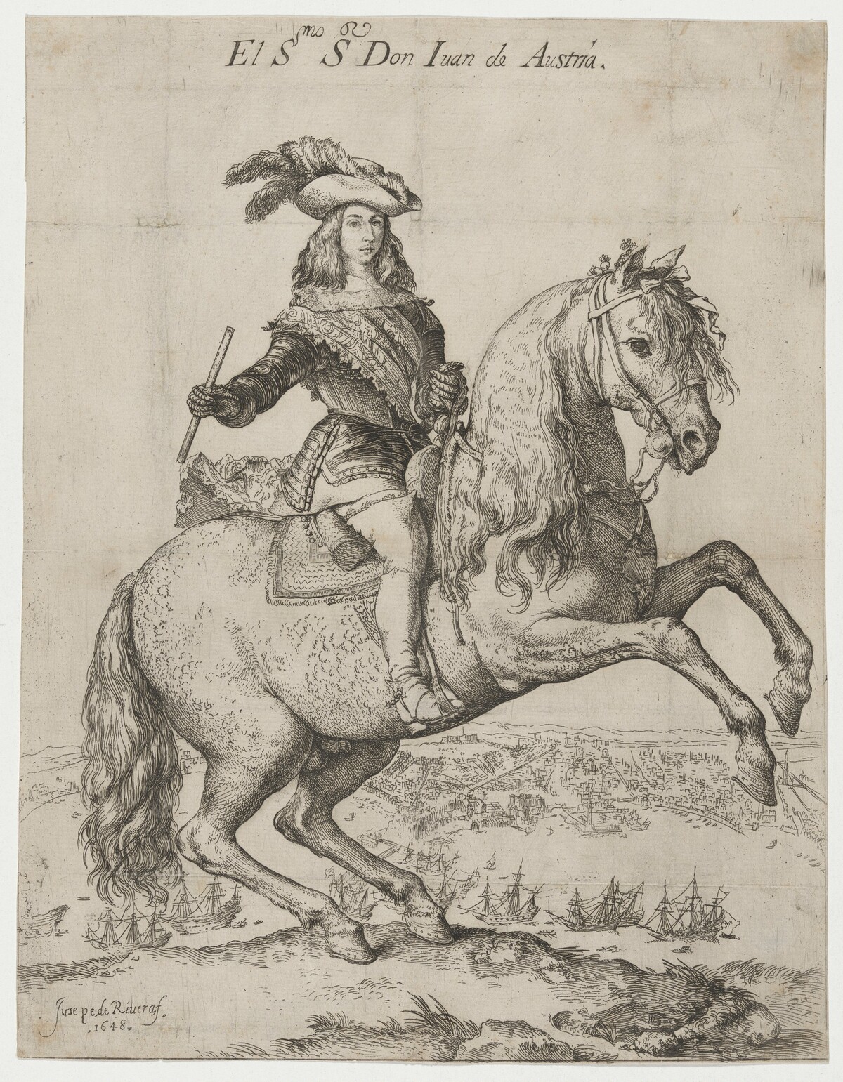 Equestrian Portrait of Don Juan de Austria by Jusepe de Ribera