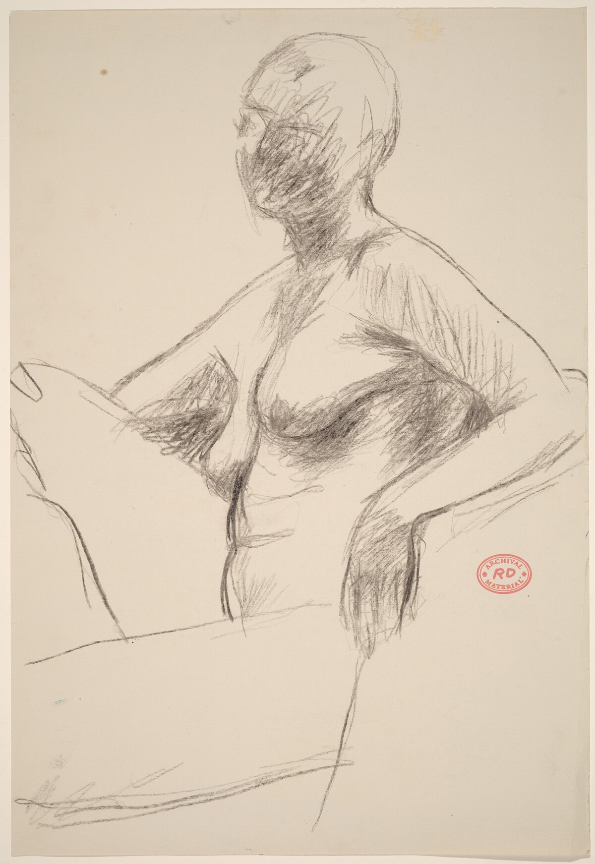 Untitled [seated female nude turning towards viewer] by Richard Diebenkorn