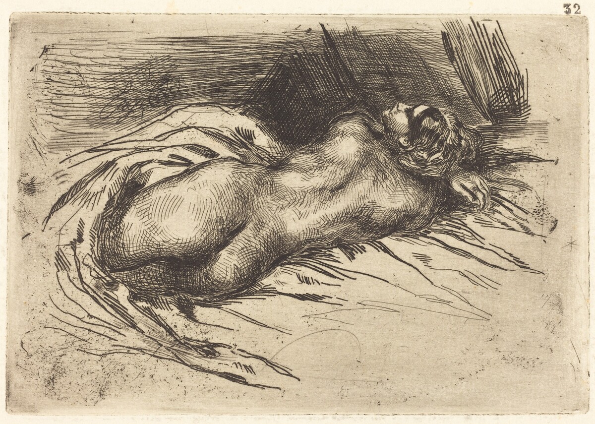 Study of a Woman, Viewed from the Back (Étude de femme vue de dos) by Eugène Delacroix