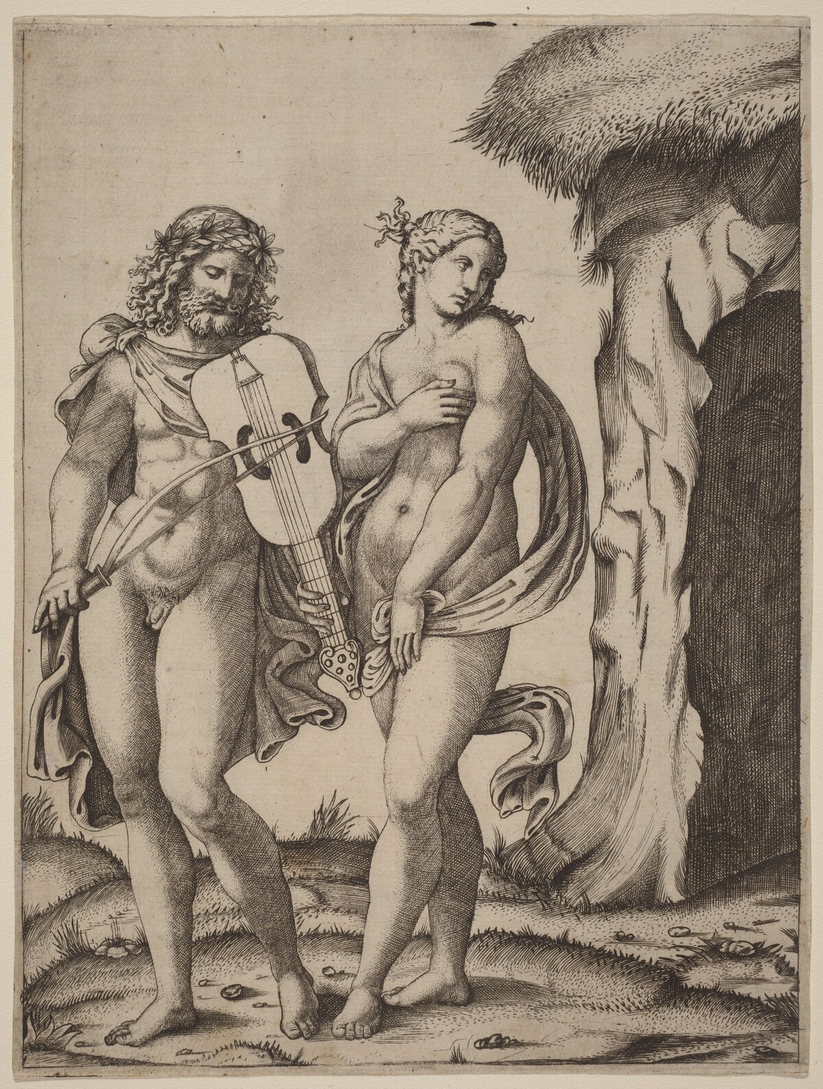 Orpheus and Eurydice by Marcantonio Raimondi
