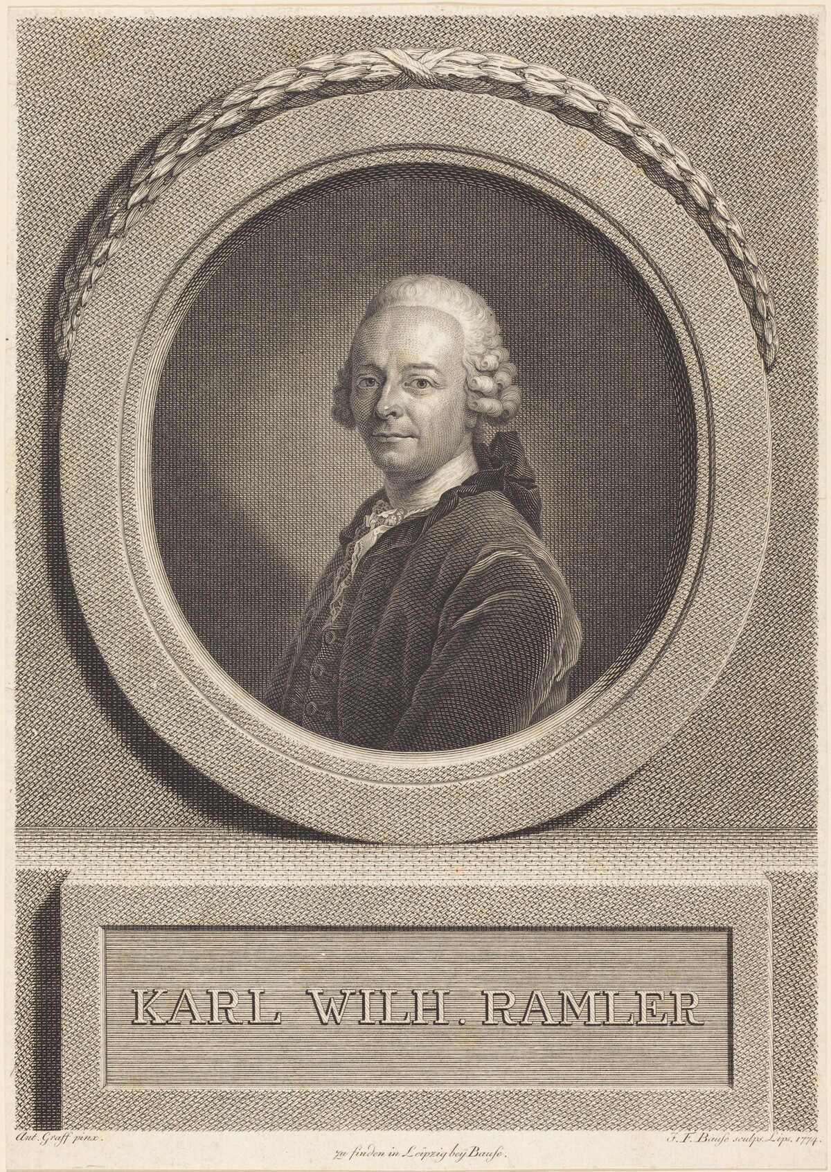 Karl Ramler by Johann Friedrich Bause after Anton Graff