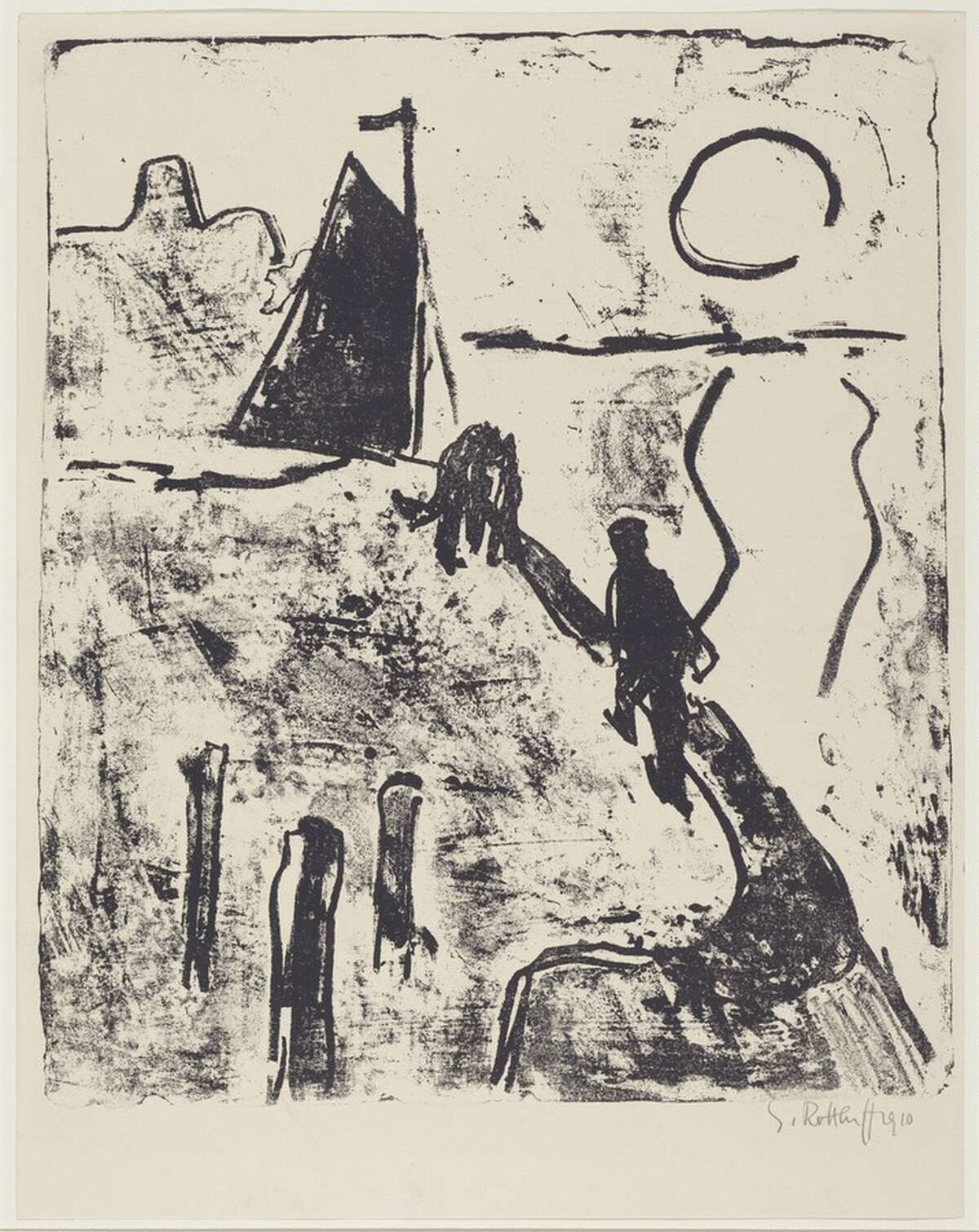 Sunset on a Quay by Karl Schmidt-Rottluff