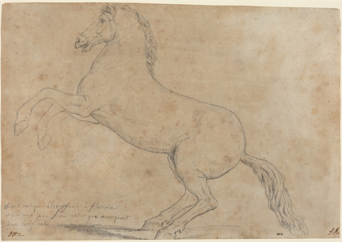 An Antique Sculpture of a Horse by Jacques-Louis David