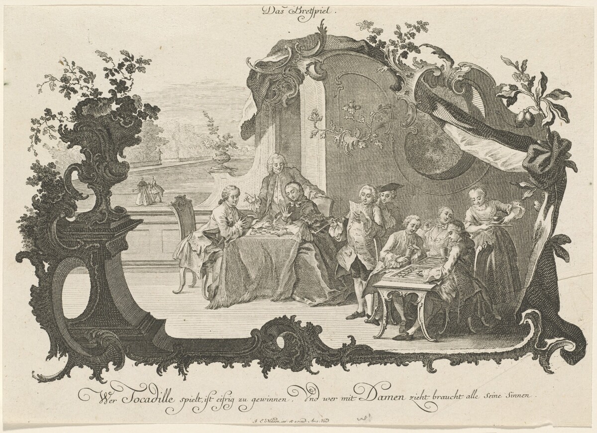 Das Bretspiel (Ladies and Gentlemen Playing Board Games) by Johann Esaias Nilson