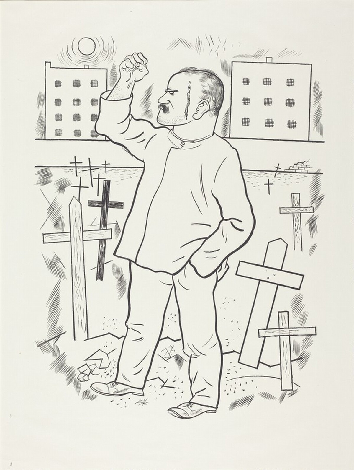"Right is with the strongest." ("Das Recht wohnet beim Überwältiger.") by George Grosz