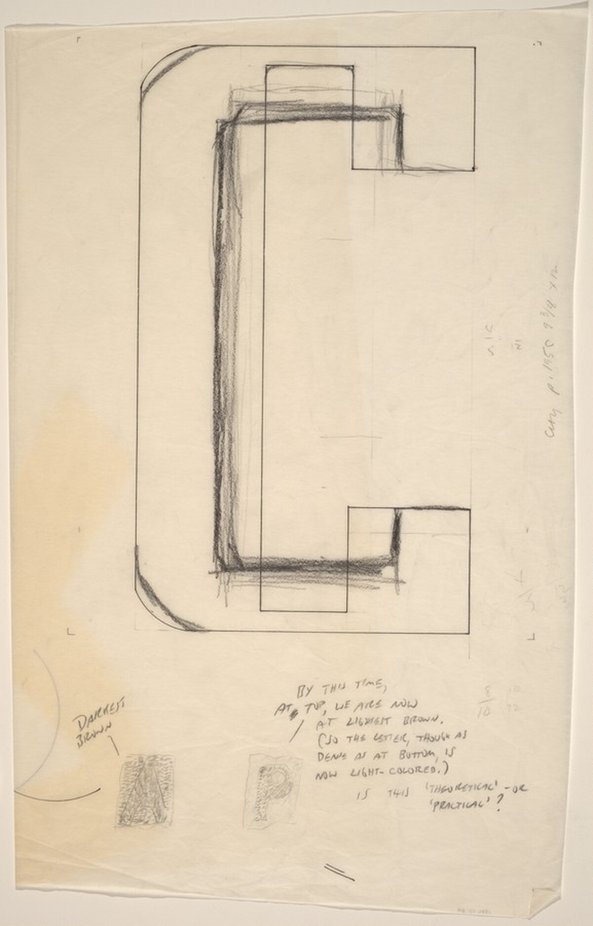 Sketch for "Building - Blocks for a Doorway" (C) by Vito Acconci