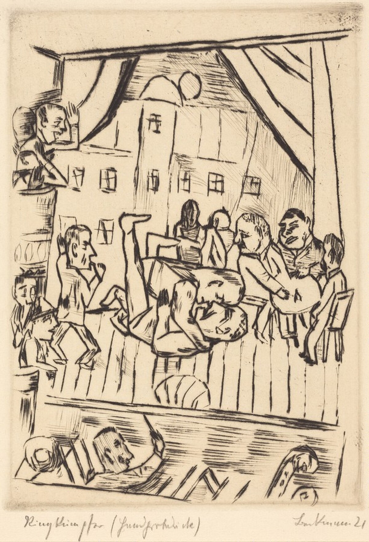 Wrestlers (Die Ringer) by Max Beckmann