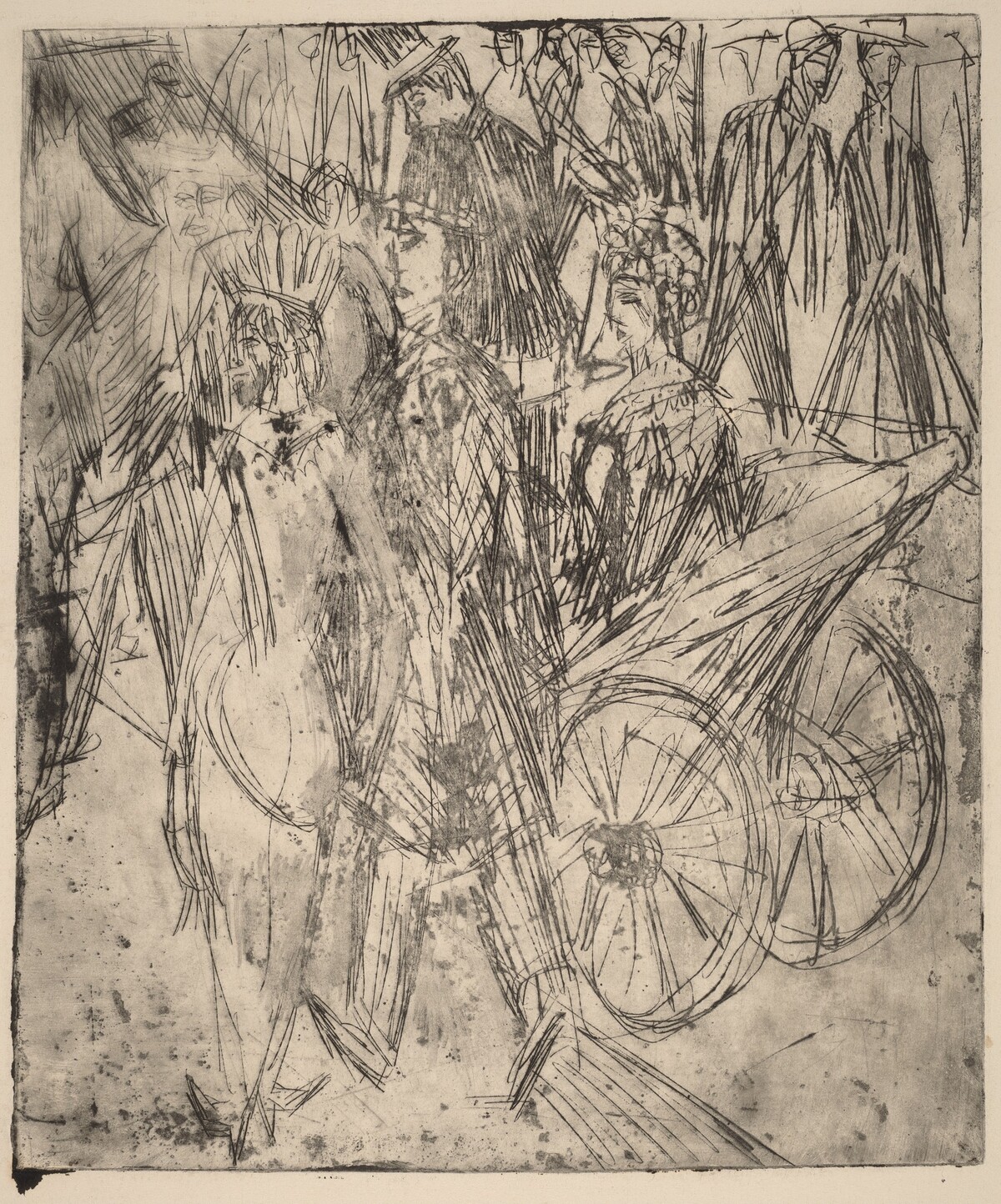 Couple in Front of a Carriage by Ernst Ludwig Kirchner