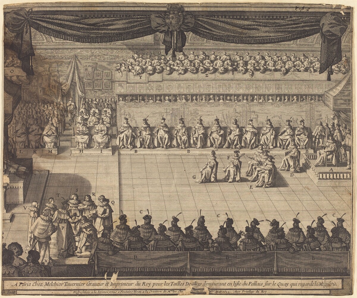 Meeting in the Chapel at Fontainebleau by Abraham Bosse