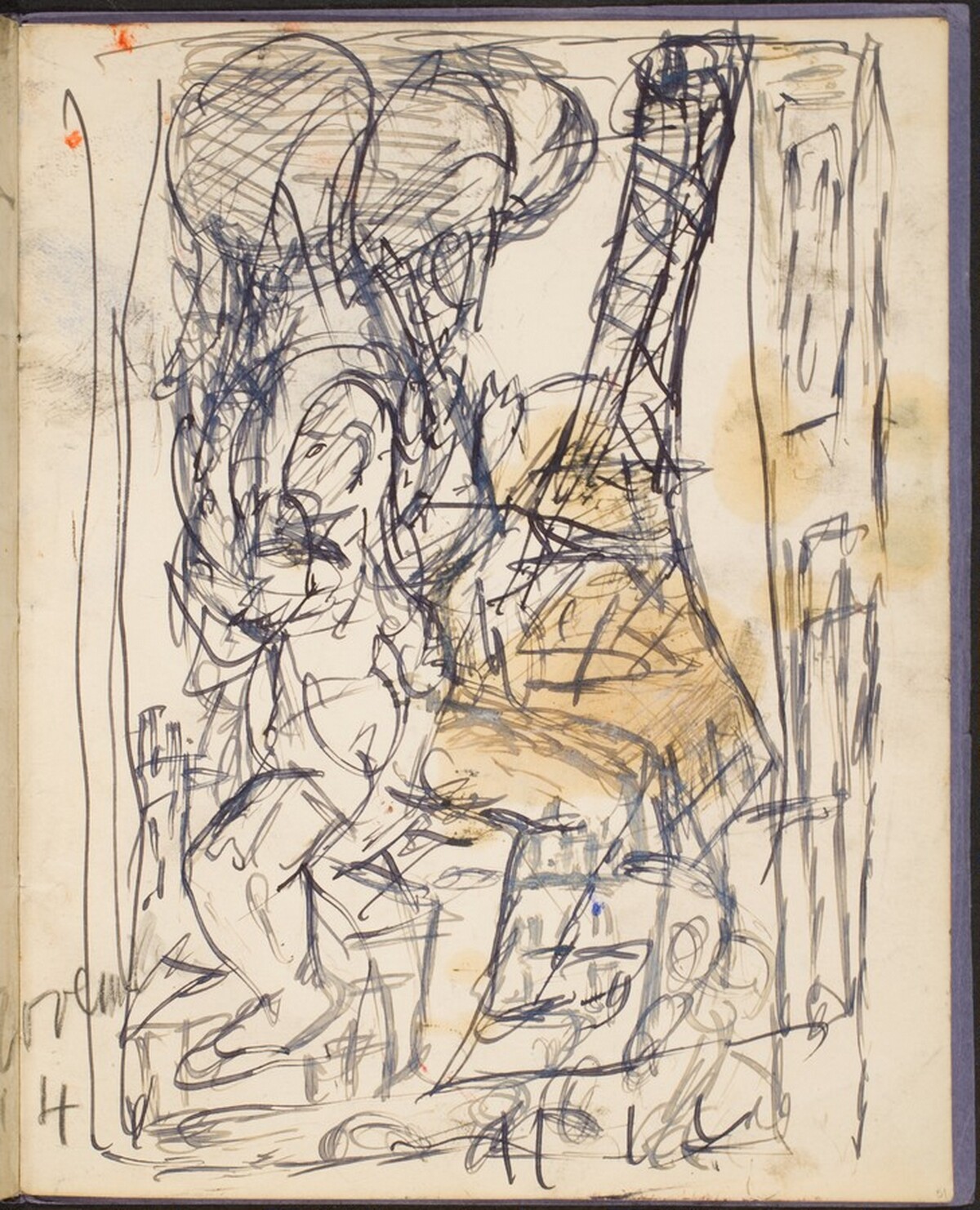 Entwurf zu "Abstürzender" (Sketch for "Falling Man") [p. 51] by Max Beckmann