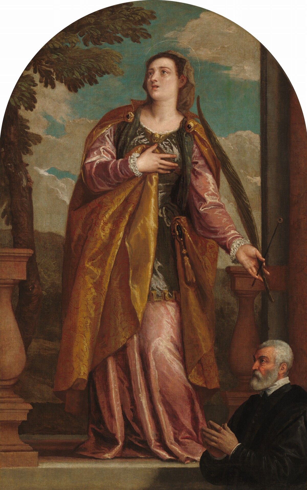 Saint Lucy and a Donor by Veronese Workshop (Possibly Gabriele Caliari)