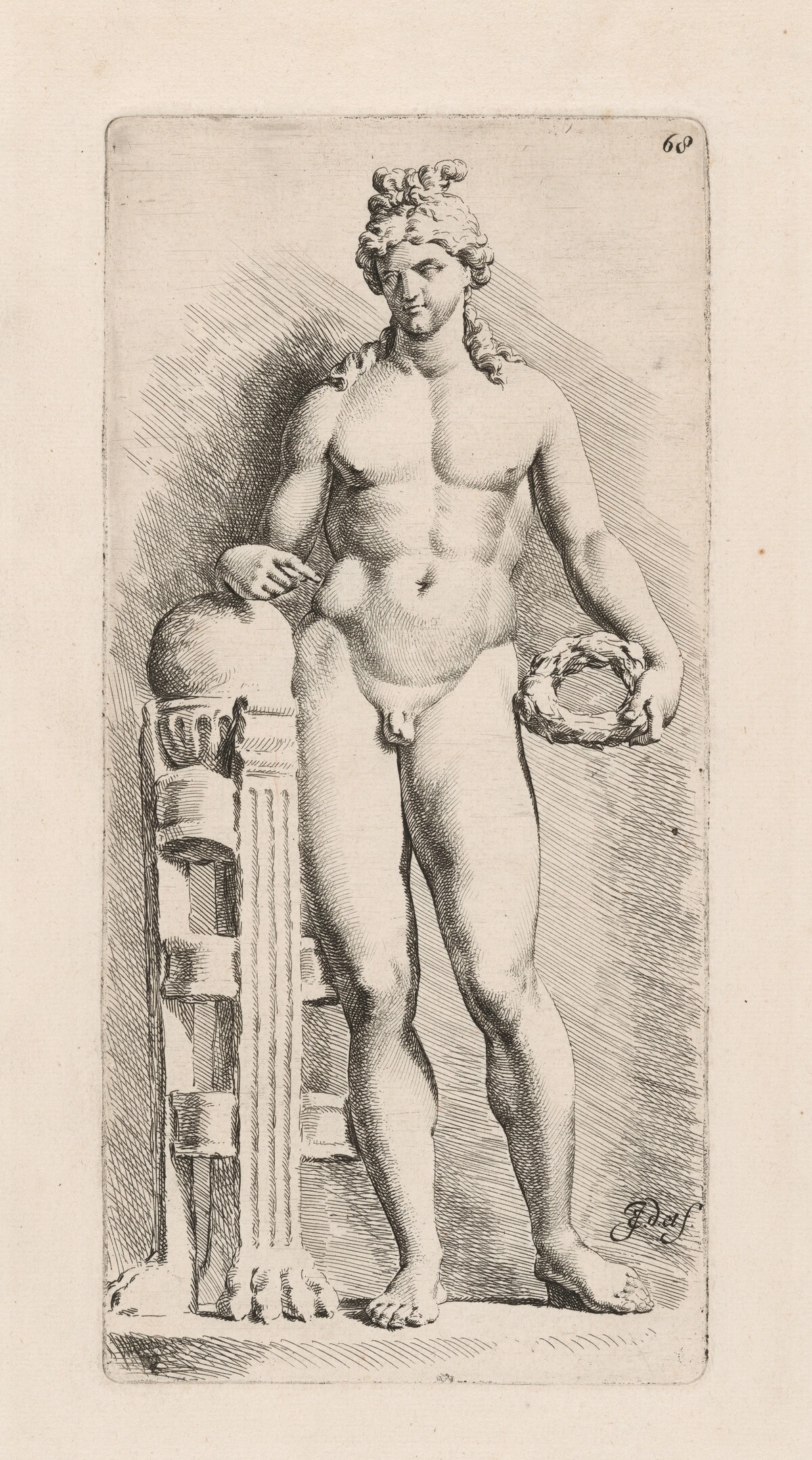 Apollo with the Omphalos by Jan de Bisschop, after the Antique