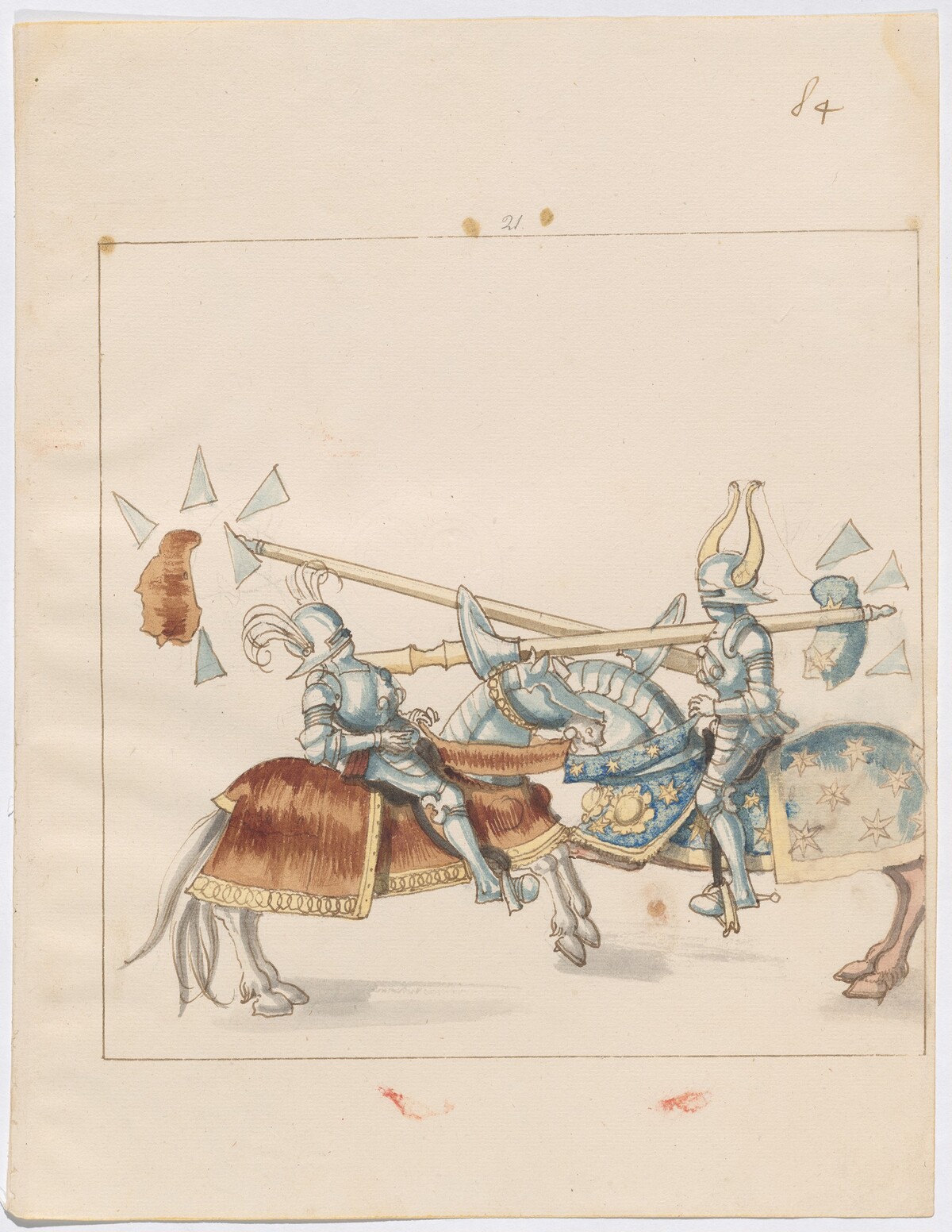 Mock Joust of War with Flying and Exploding Shields by German 16th Century