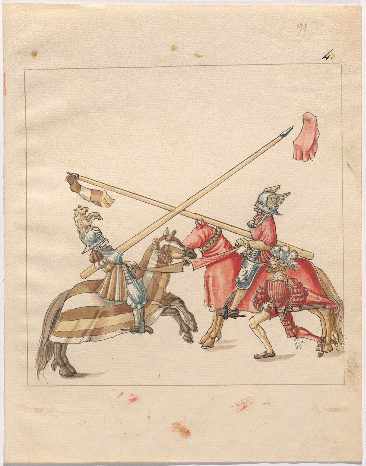 Mock Joust of War with Flying Shields and Without Bevors by German 16th Century