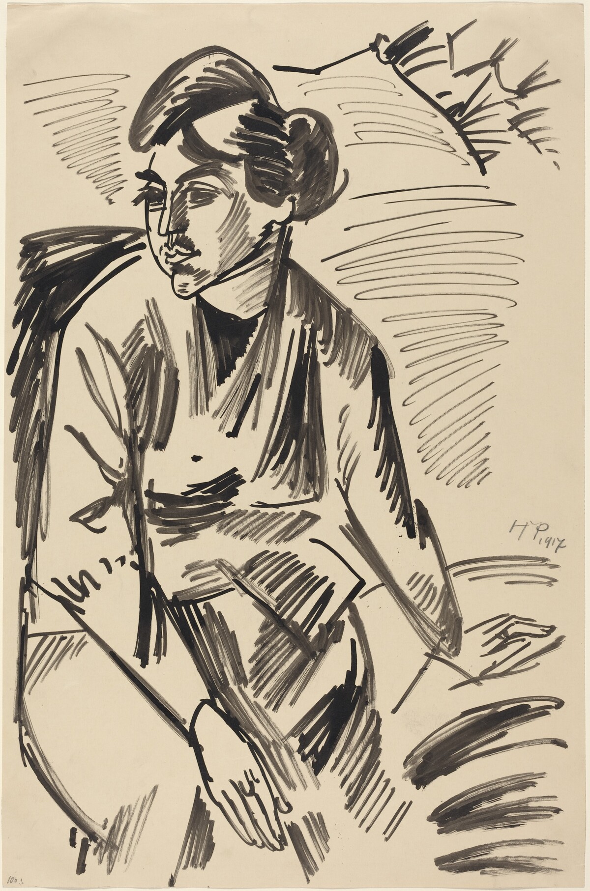 Woman Seated by Max Pechstein