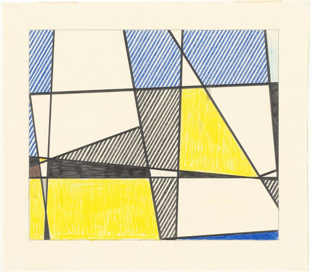 Study for right panel of "Cow Triptych (Cow Going Abstract)" by Roy Lichtenstein