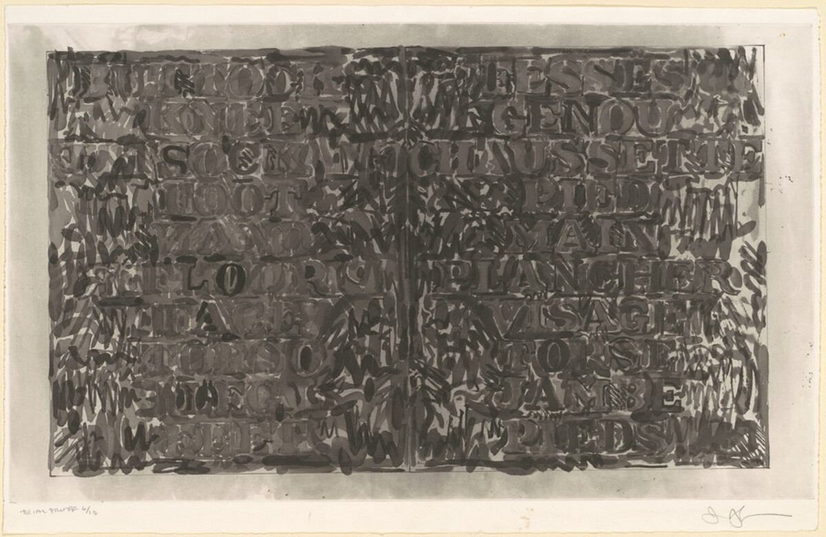 Words [trial proof 6] by Jasper Johns