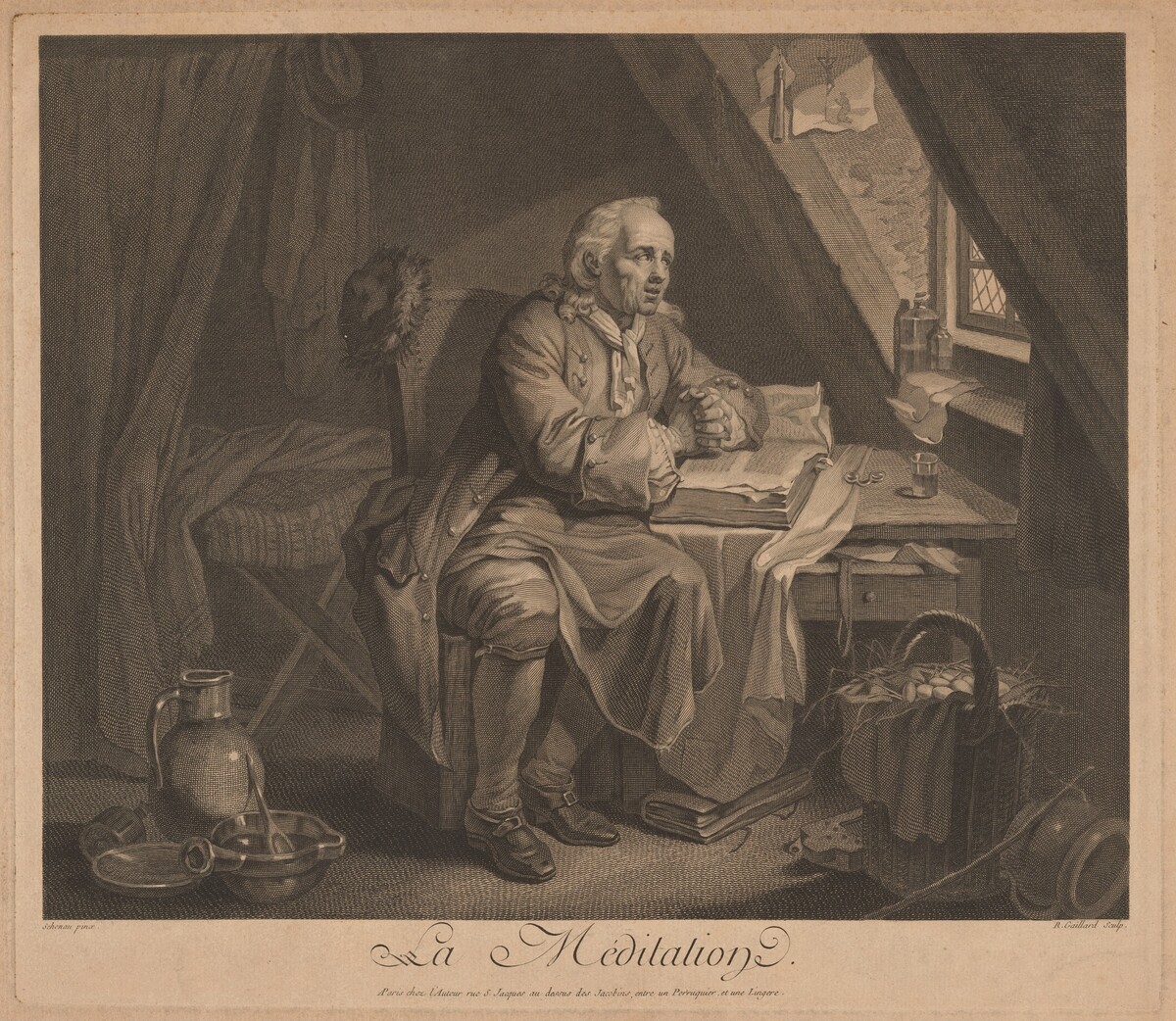 La Méditation by René Gaillard, after Johann Eleazar Schenau