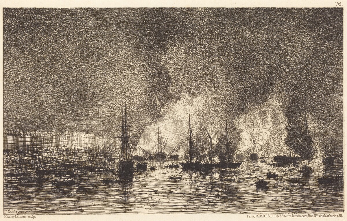 Incendie dans le port de Bordeaux by Maxime Lalanne