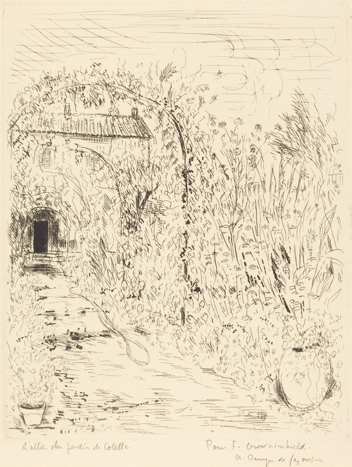 L'allee du Jardin de Colette by André Dunoyer de Segonzac
