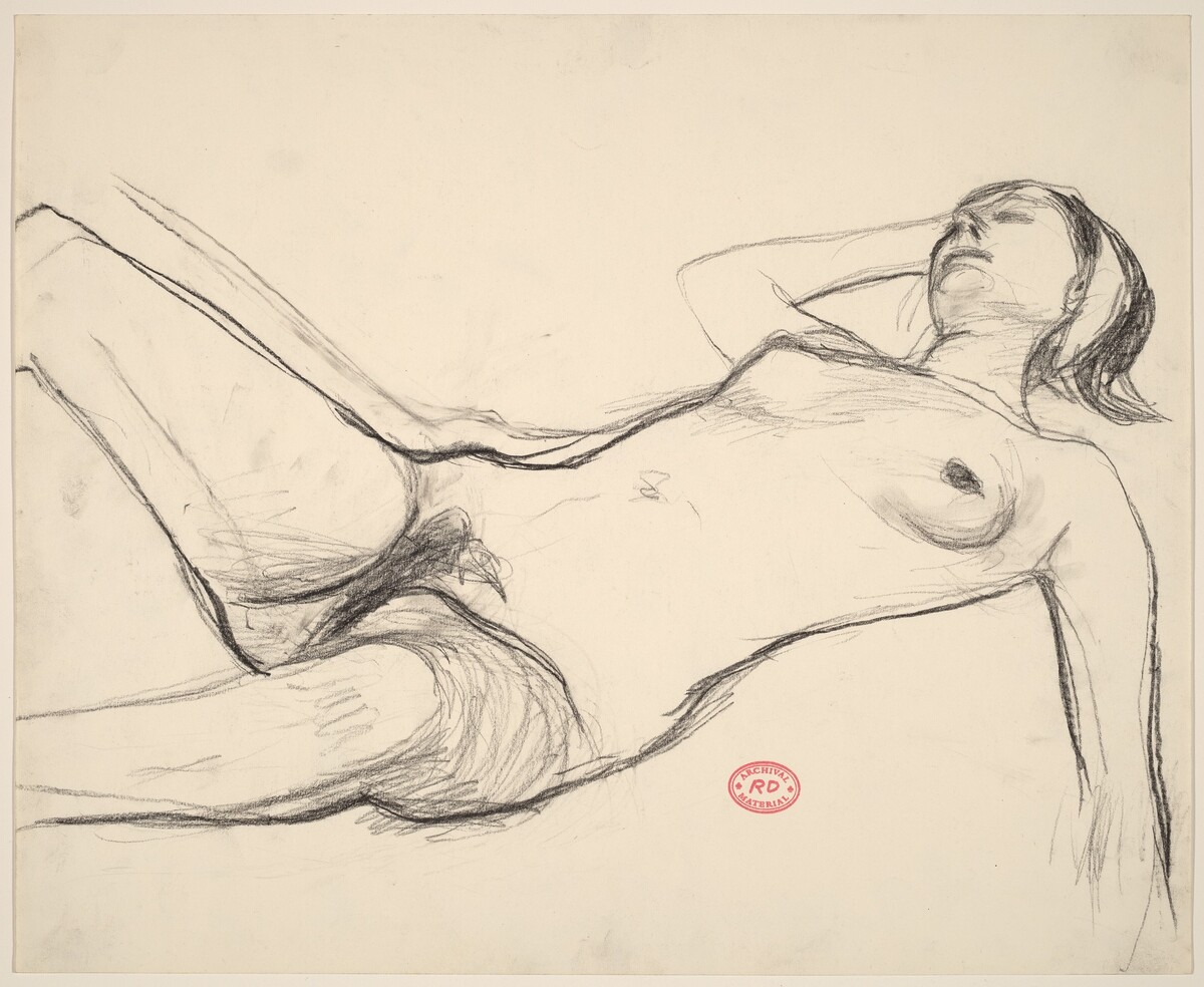 Untitled [reclining nude wearing a headband] by Richard Diebenkorn