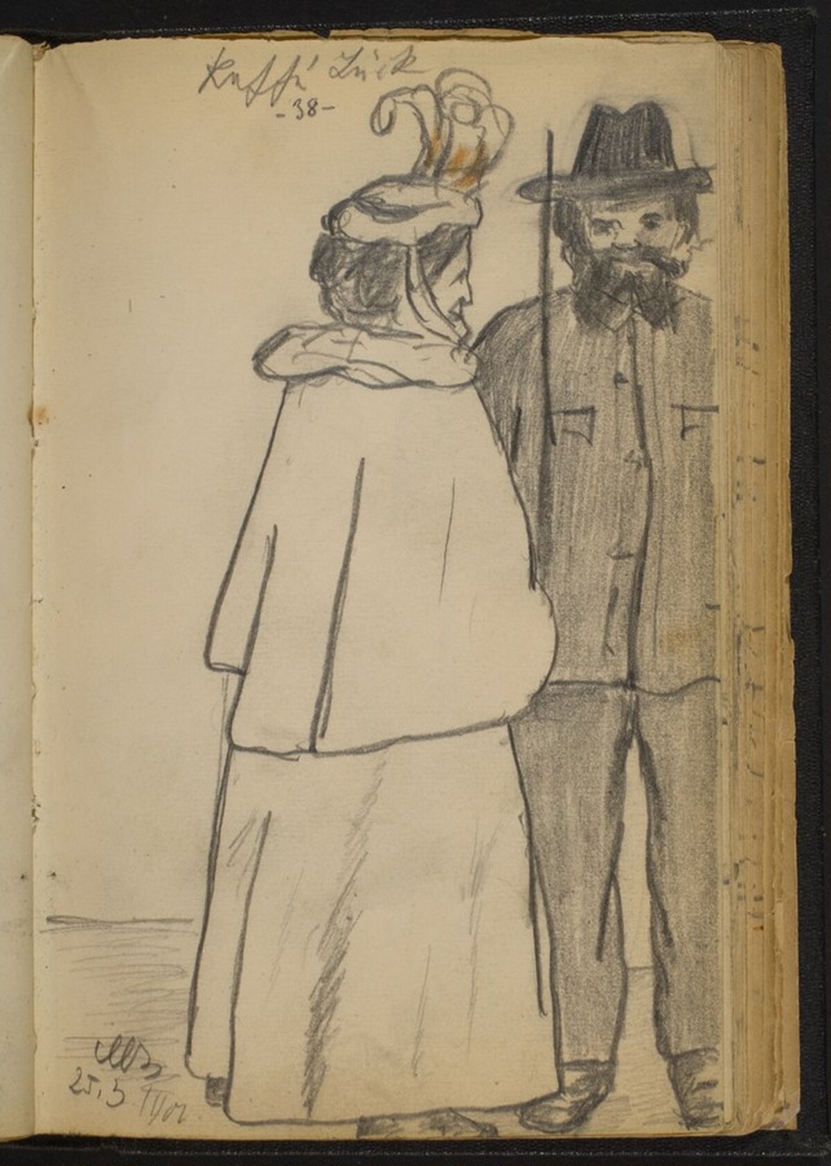 A Man and a Woman Conversing Outdoors by Max Beckmann