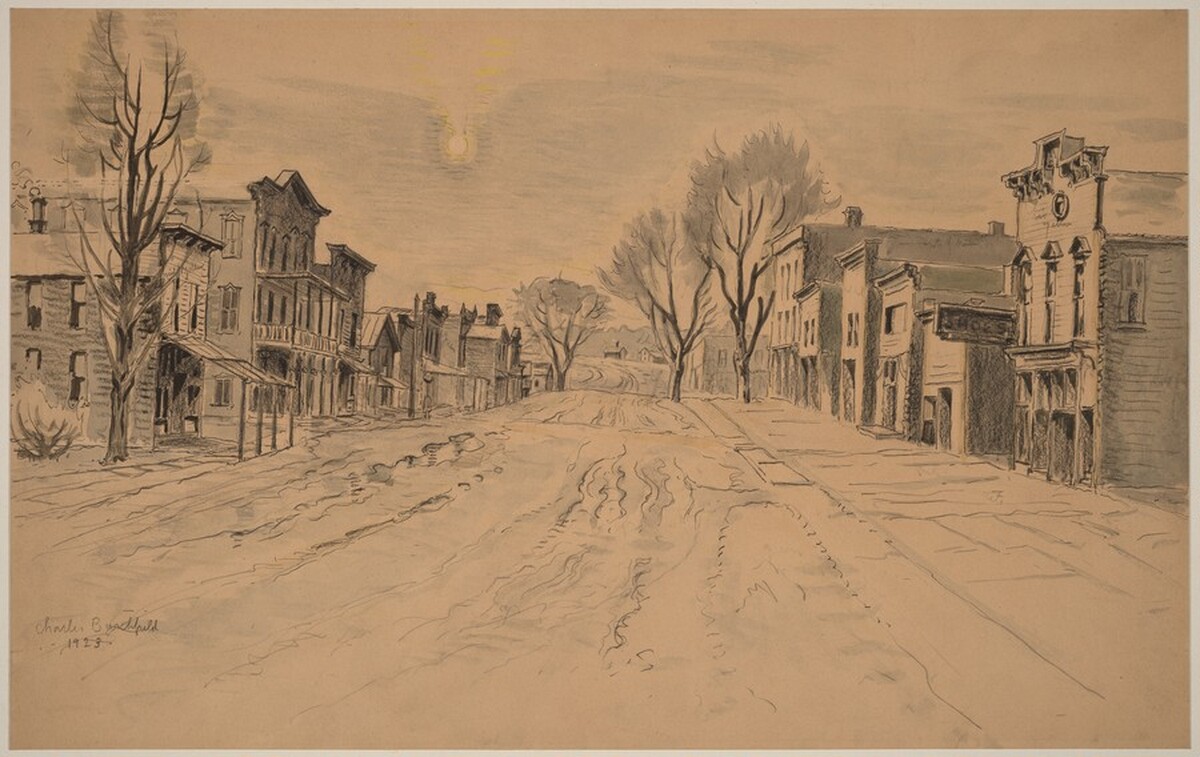 Winter Solstice in the Village by Charles Burchfield