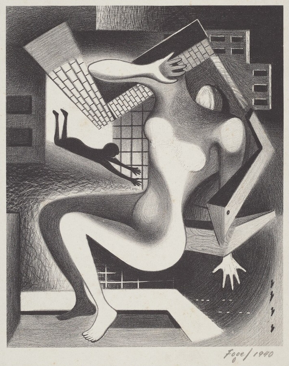 Untitled (Air Raid) by Seymour Fogel