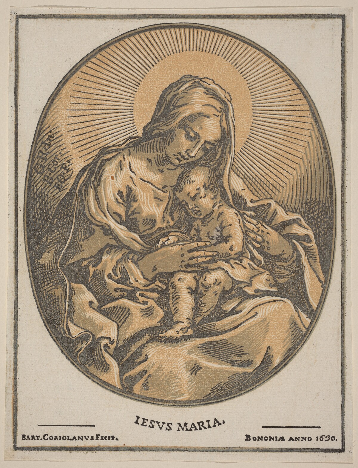 Virgin and Child by Bartolomeo Coriolano after Guido Reni