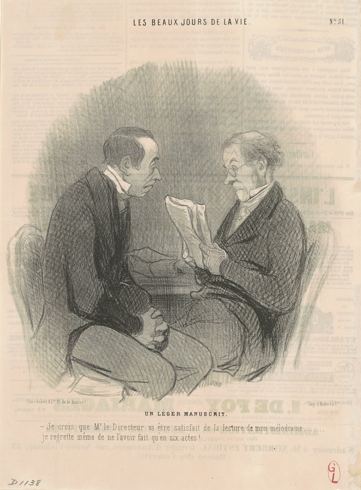 Un léger manuscrit by Honoré Daumier