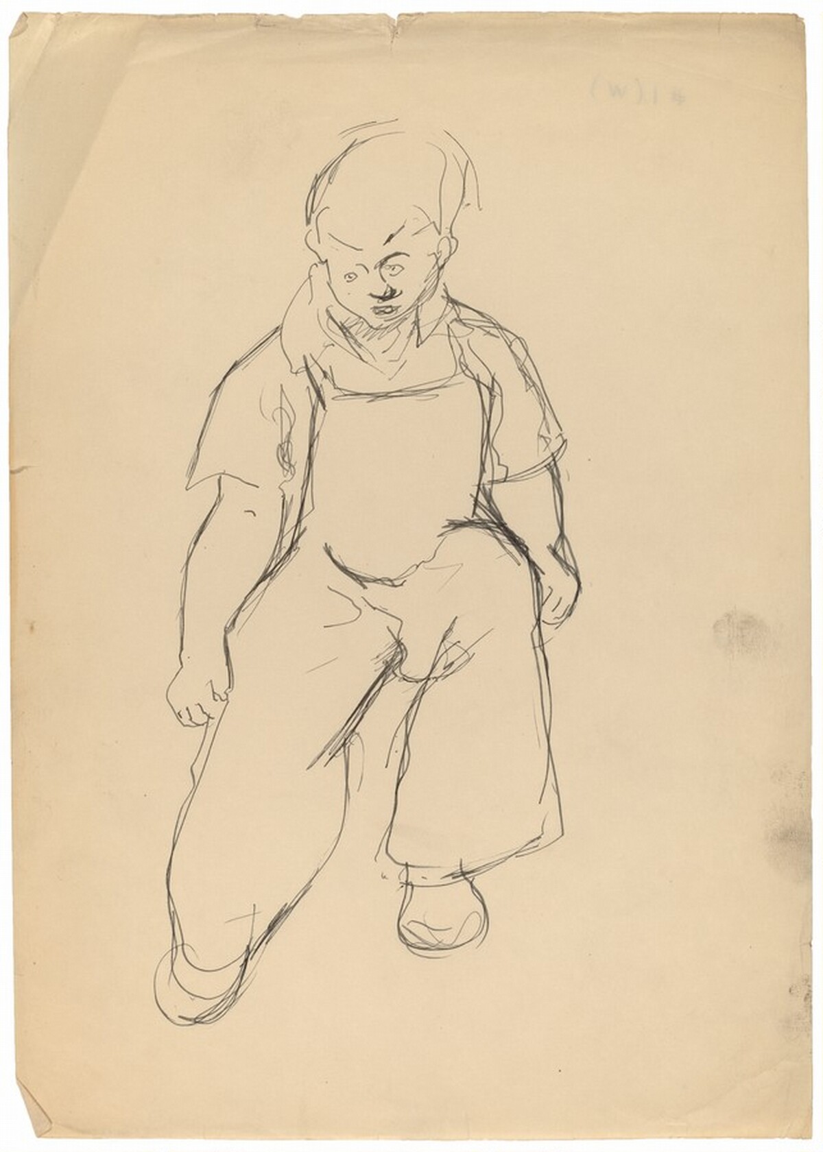 Seated Boy Wearing Overalls by Mark Rothko