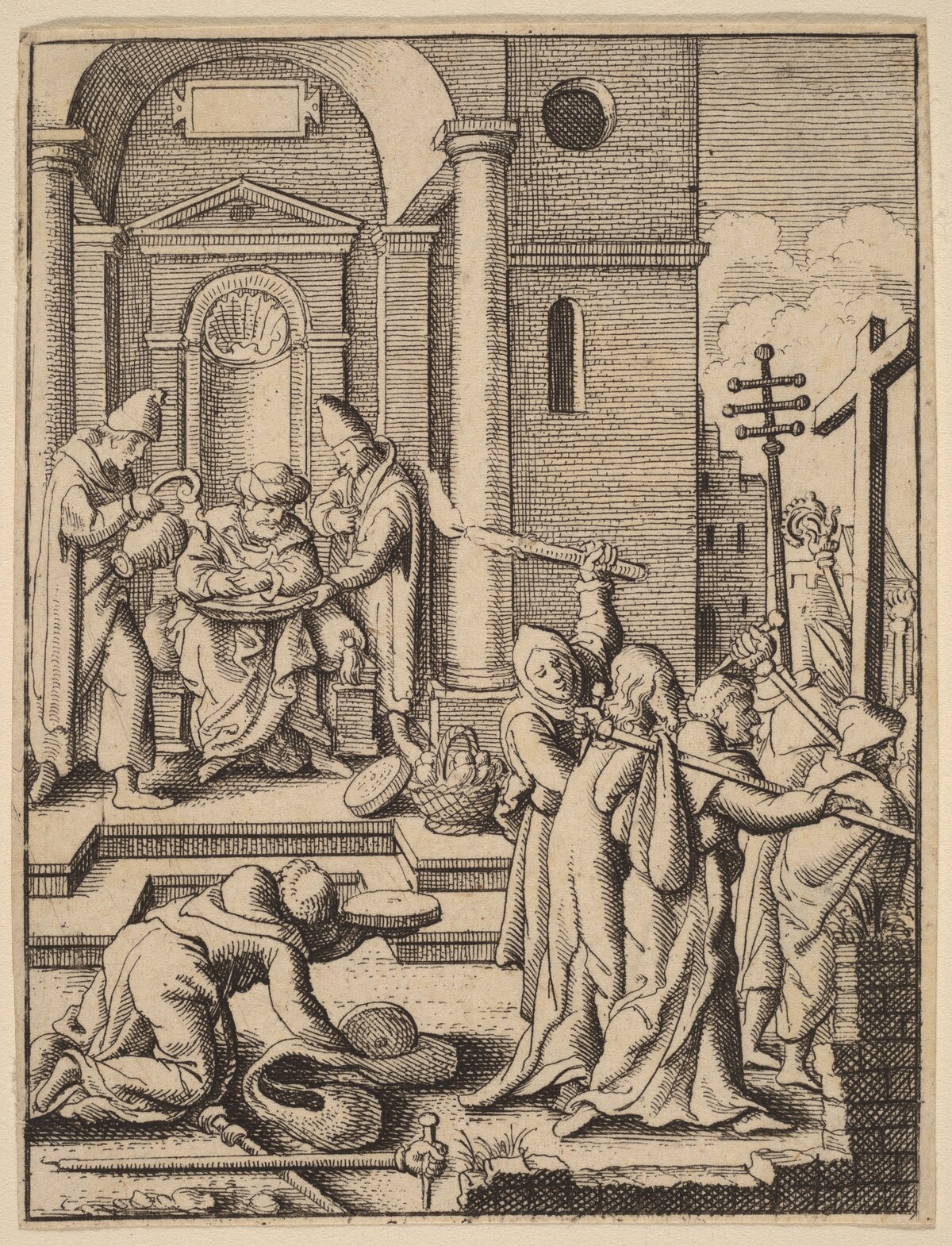 The Washing of Hands by Wenceslaus Hollar, after a follower of Hans Holbein the Younger