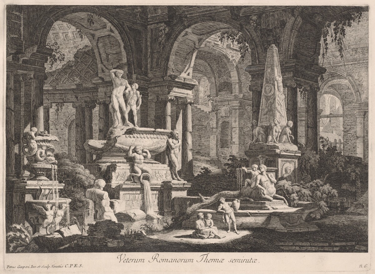 Veterum Romanorum Thermae semirutae by Pietro Gaspari
