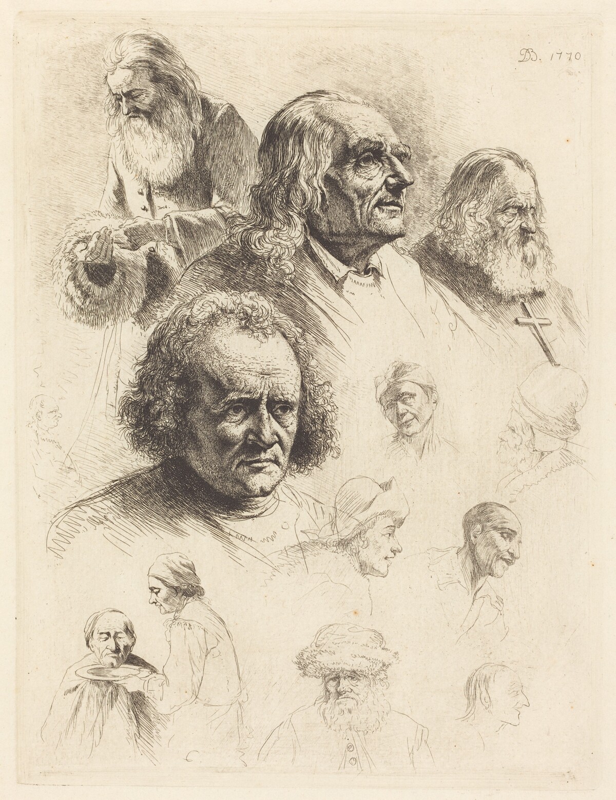 Thirteen Studies of Heads by Jean-Jacques de Boissieu