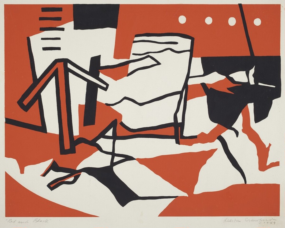 Red and Black (U.S.S. Nevada) by Ralston Crawford