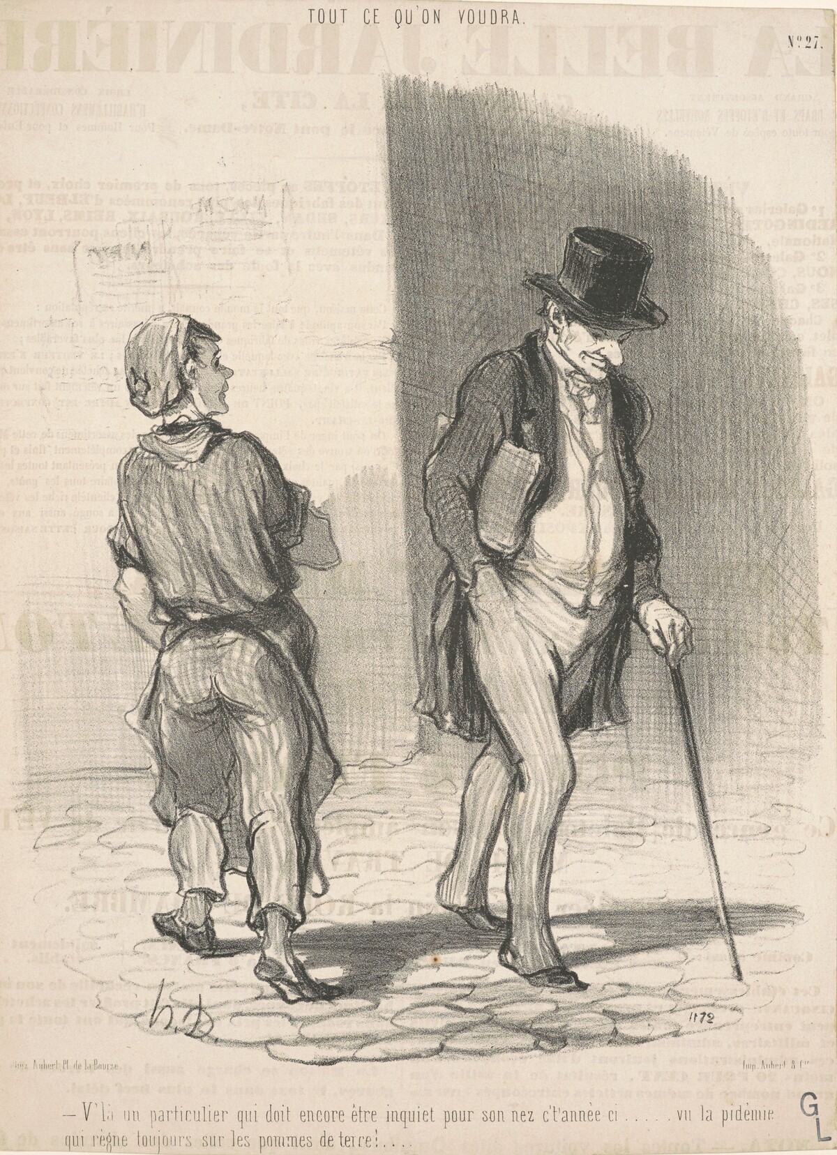 V'la un particulier qui doit ...être inquiet ... by Honoré Daumier