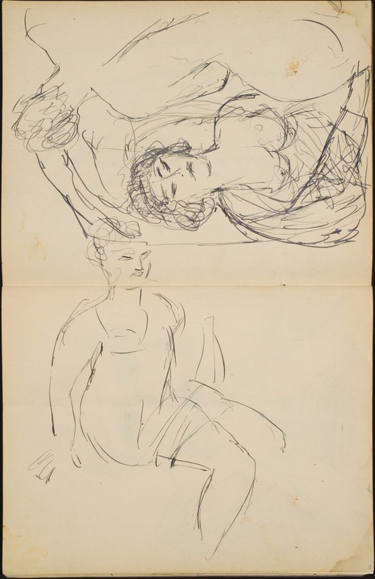 Flüchtige Aktstudien (Sketches of Three Women) [pp. 26-27] by Max Beckmann