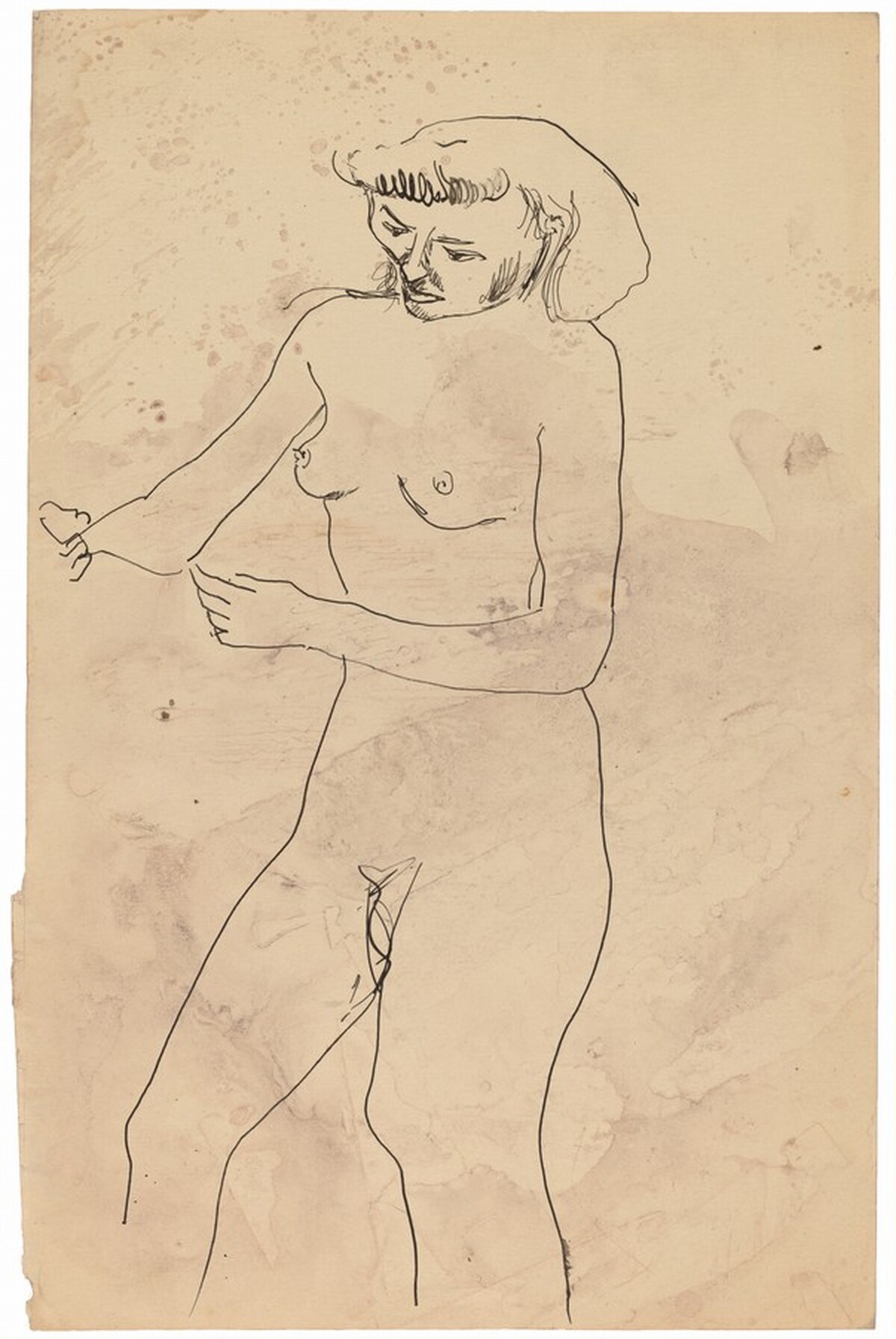 Standing Nude, Three-quarter View Facing Left by Mark Rothko