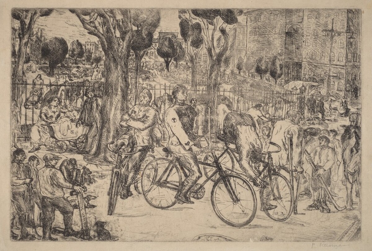 (Bicyclists) Support the War Veterans by Philip Reisman