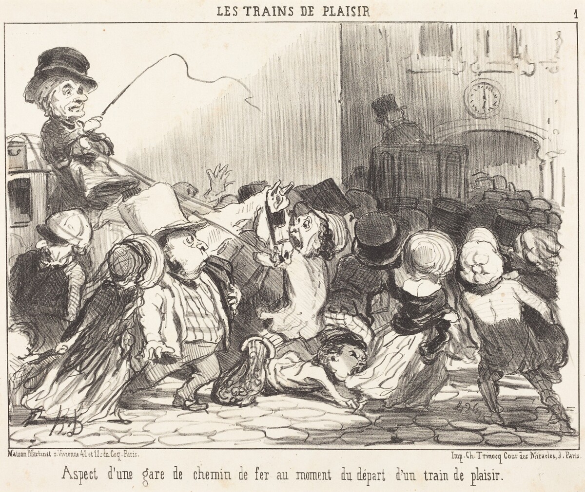 Aspect d'une gare de chemin de fer... by Honoré Daumier