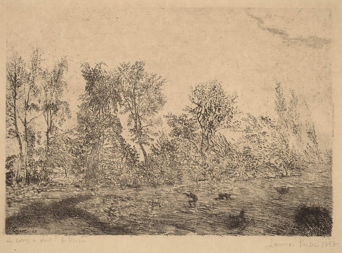 A Gust of Wind at the Edge of the Forest (Coup de vent a la lisiere) by James Ensor